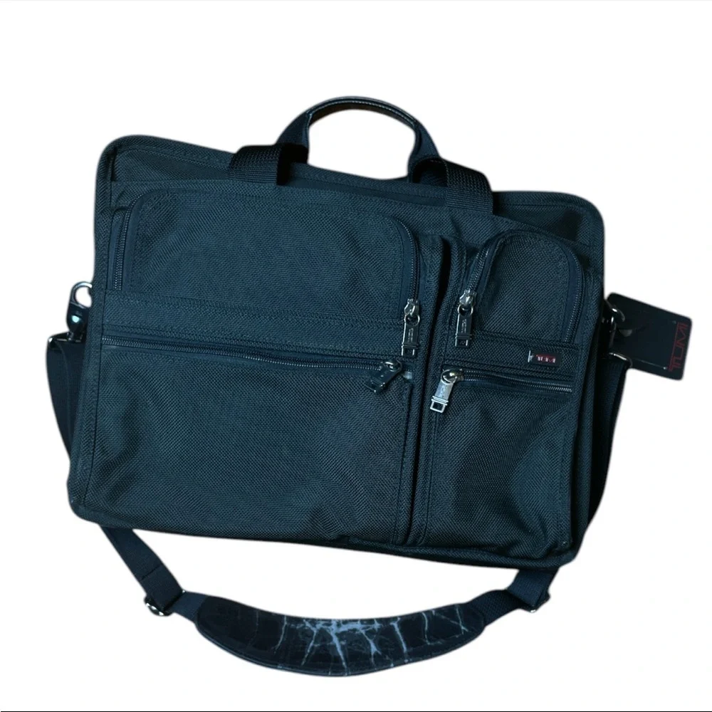 TUMI Alpha Ballistic Nylon Expandable Multipurpose Travel Bag Black 26141D4